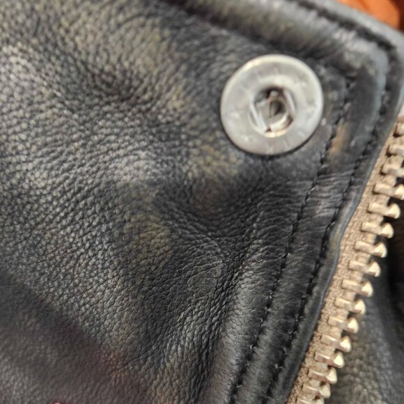 Free People We The Free Jealousy Leather Moto Jacket in distressed vintage black - Picture 12 of 12